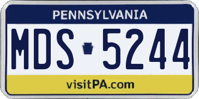 PA license plate MDS5244