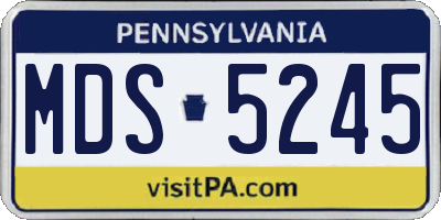 PA license plate MDS5245