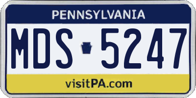 PA license plate MDS5247