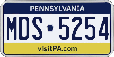 PA license plate MDS5254