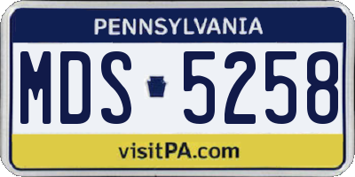 PA license plate MDS5258