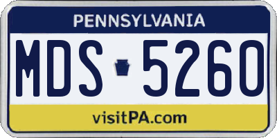 PA license plate MDS5260