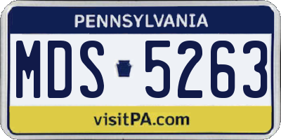 PA license plate MDS5263