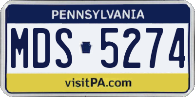PA license plate MDS5274
