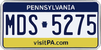 PA license plate MDS5275
