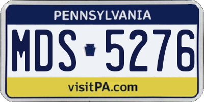 PA license plate MDS5276