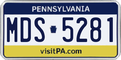 PA license plate MDS5281