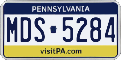 PA license plate MDS5284