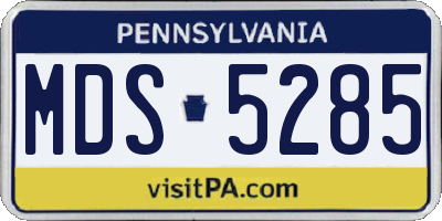 PA license plate MDS5285