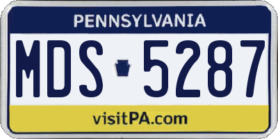 PA license plate MDS5287