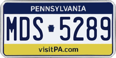 PA license plate MDS5289