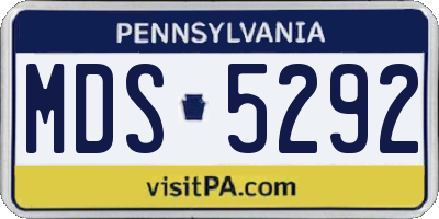PA license plate MDS5292