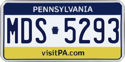 PA license plate MDS5293