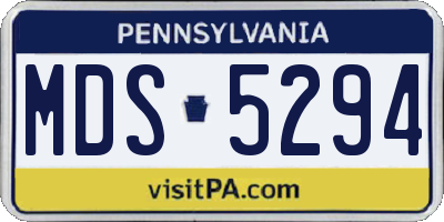 PA license plate MDS5294