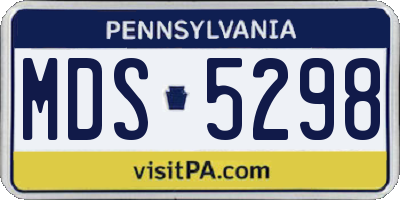 PA license plate MDS5298