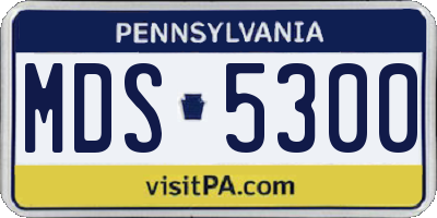 PA license plate MDS5300