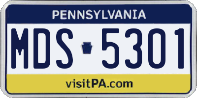 PA license plate MDS5301