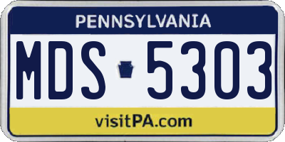PA license plate MDS5303