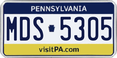 PA license plate MDS5305
