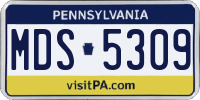 PA license plate MDS5309