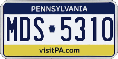 PA license plate MDS5310