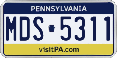 PA license plate MDS5311