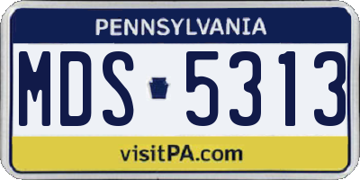 PA license plate MDS5313