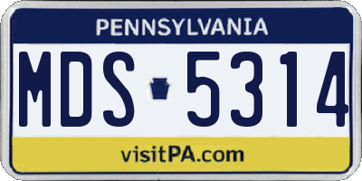 PA license plate MDS5314