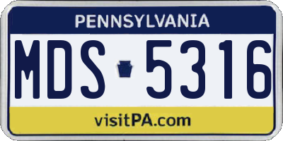 PA license plate MDS5316