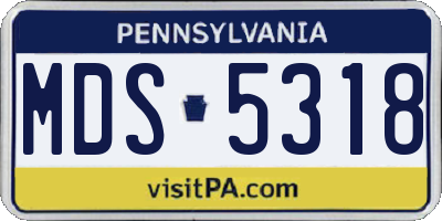 PA license plate MDS5318