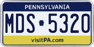 PA license plate MDS5320