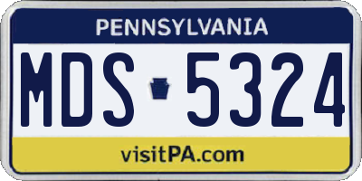 PA license plate MDS5324