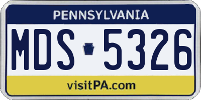 PA license plate MDS5326