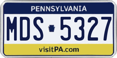PA license plate MDS5327