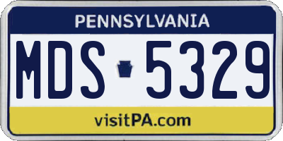 PA license plate MDS5329