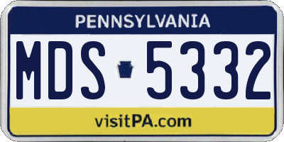 PA license plate MDS5332
