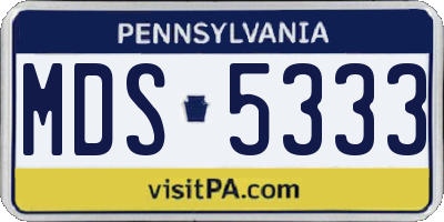 PA license plate MDS5333