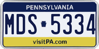 PA license plate MDS5334