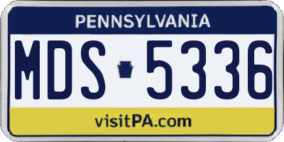 PA license plate MDS5336