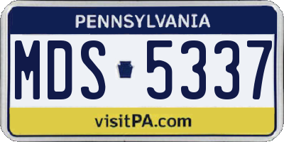 PA license plate MDS5337