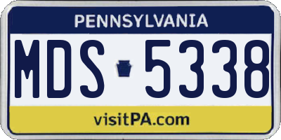 PA license plate MDS5338