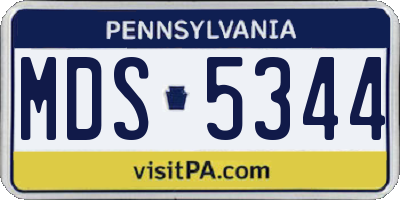 PA license plate MDS5344