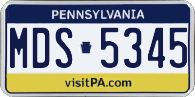 PA license plate MDS5345