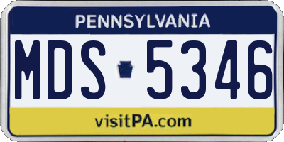 PA license plate MDS5346