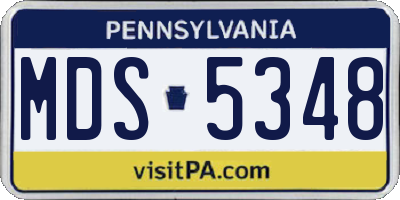 PA license plate MDS5348