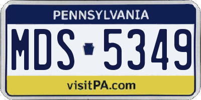 PA license plate MDS5349
