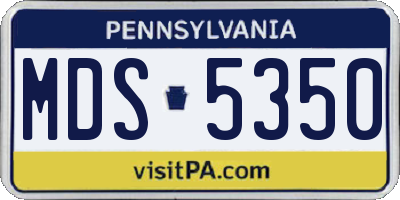 PA license plate MDS5350