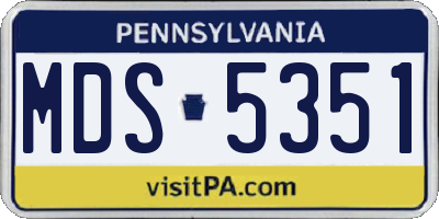 PA license plate MDS5351
