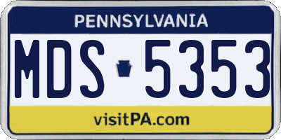PA license plate MDS5353