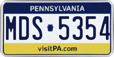 PA license plate MDS5354